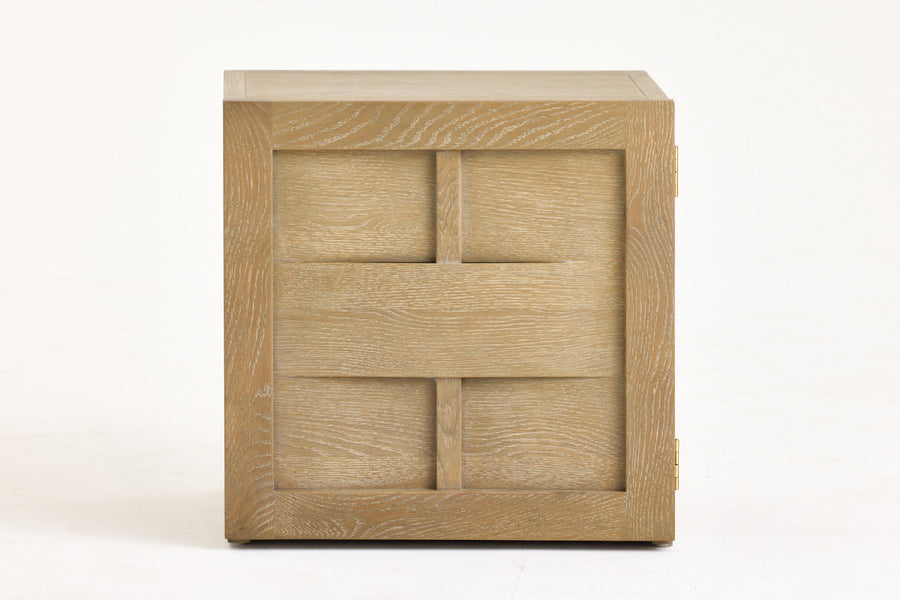 Smoky grey oak bedside table with drawer