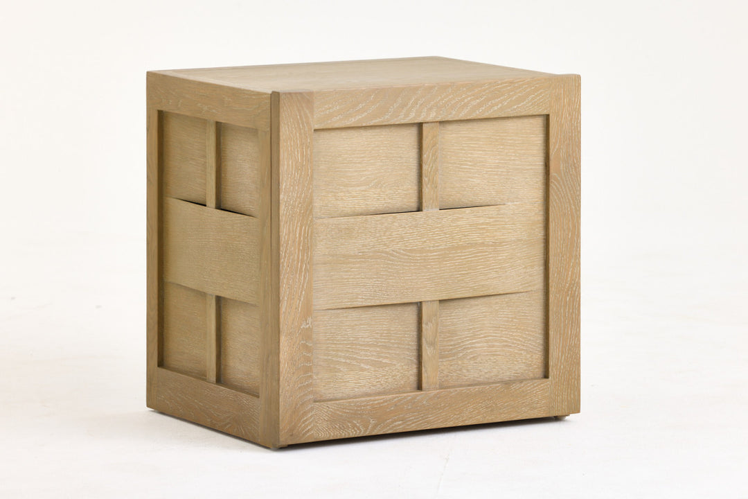 Contemporary bedside table in grey oak