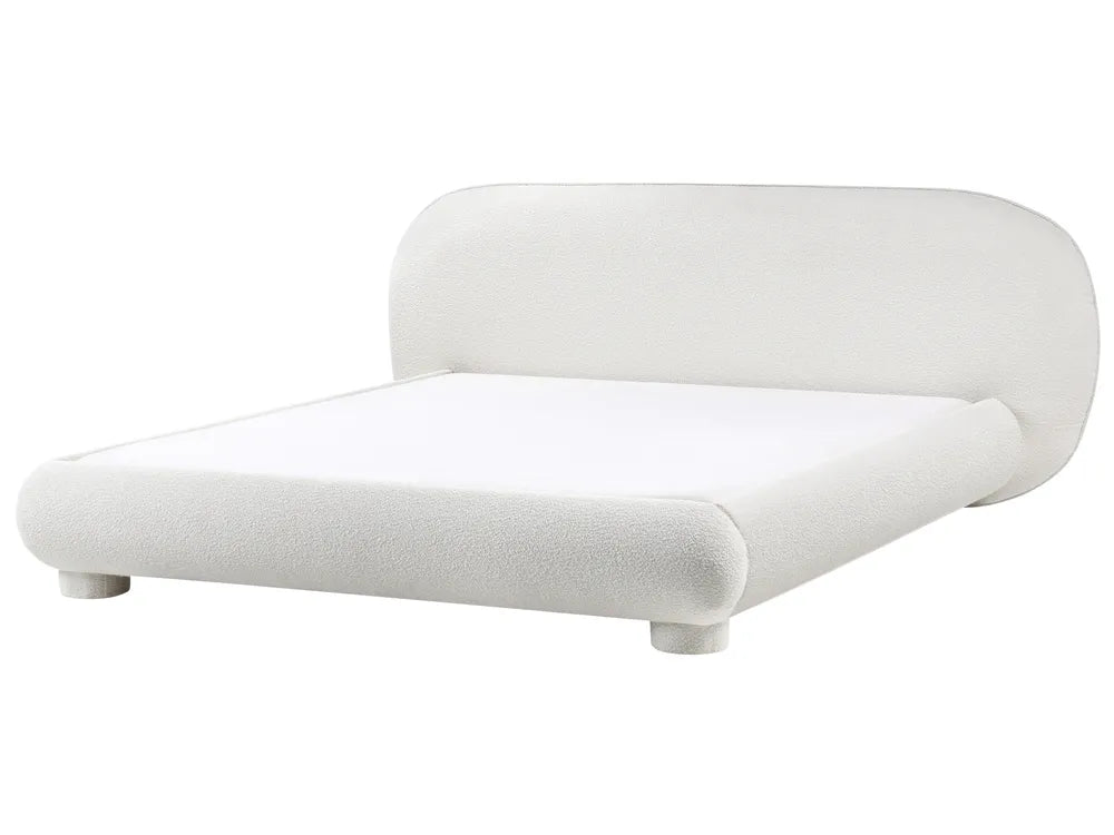 White modern bed on a white background