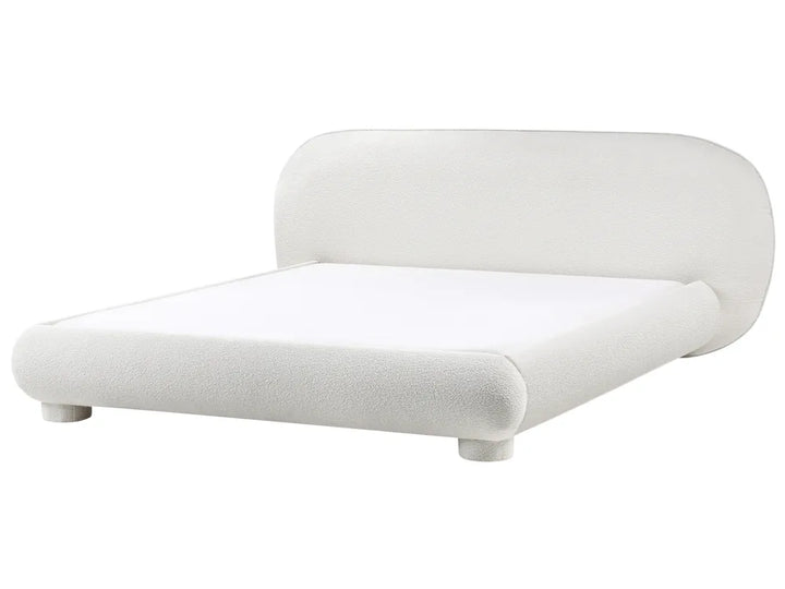 White modern bed on a white background