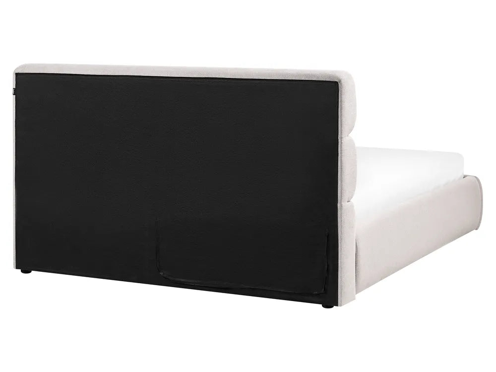 Ottoman Bed Faux Linen 160 x 200 cm (EU King Size) Grey Bedias