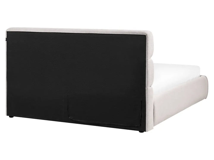 Ottoman Bed Faux Linen 160 x 200 cm (EU King Size) Grey Bedias