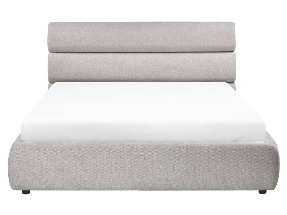 Ottoman Bed Faux Linen 160 x 200 cm (EU King Size) Grey Bedias