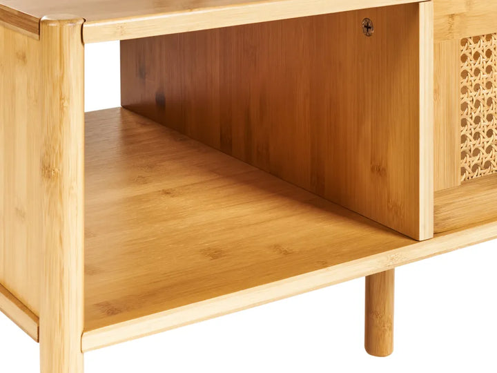 Coffee Table Bamboo Natural with Storage Lakyia