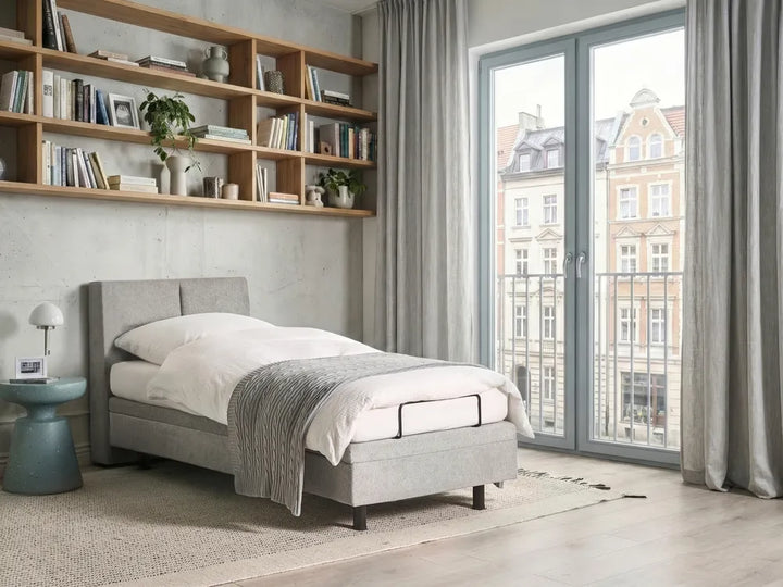 Adjustable Bed Fabric 90 x 200 cm (EU Single) Light Grey Burlyn