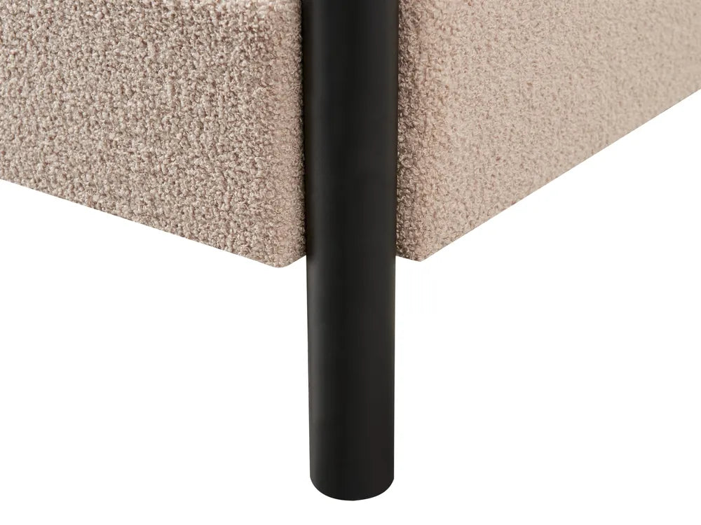 Four Poster Bed Boucle 180 x 200 cm (EU Super King) Taupe Brooklinn