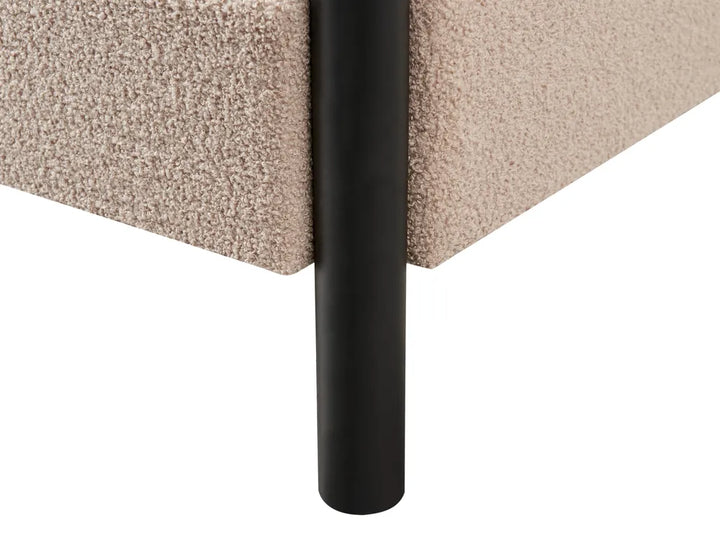 Four Poster Bed Boucle 180 x 200 cm (EU Super King) Taupe Brooklinn