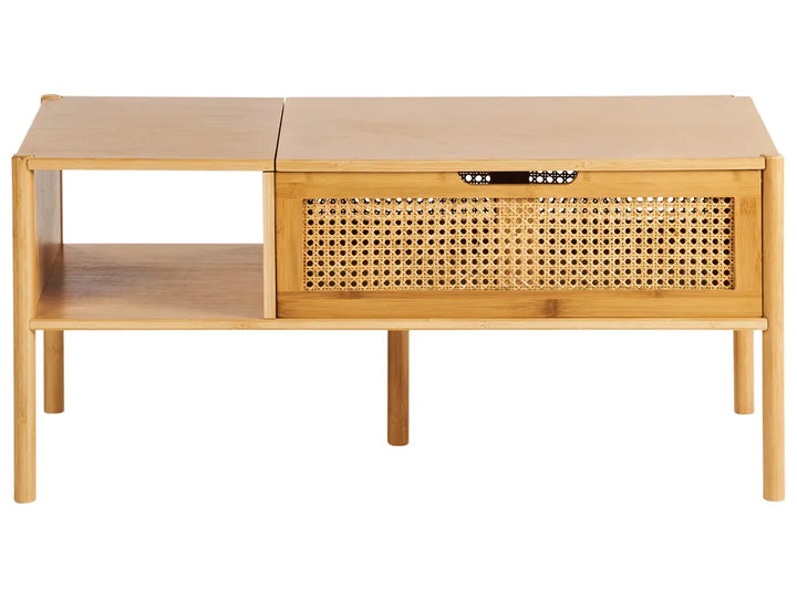 Coffee Table Bamboo Natural with Storage Lakyia