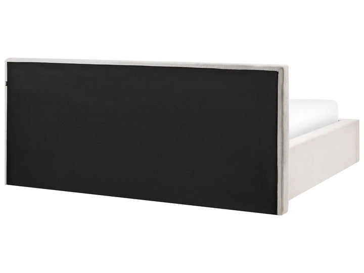 Ottoman Bed Corduroy 180 x 200 cm (EU Super King) Light Beige Corsi