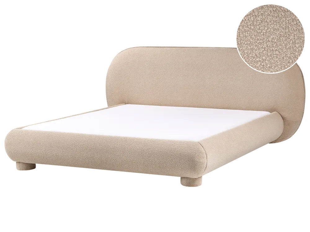 Bed Boucle 160 x 200 cm (EU King Size) Taupe Bensu