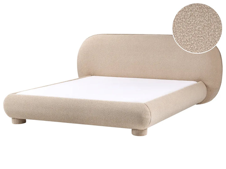 Bed Boucle 160 x 200 cm (EU King Size) Taupe Bensu