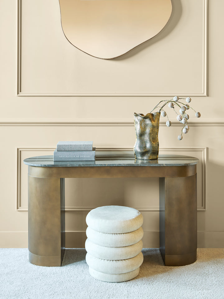 Luxury marble desk with smoked gold base