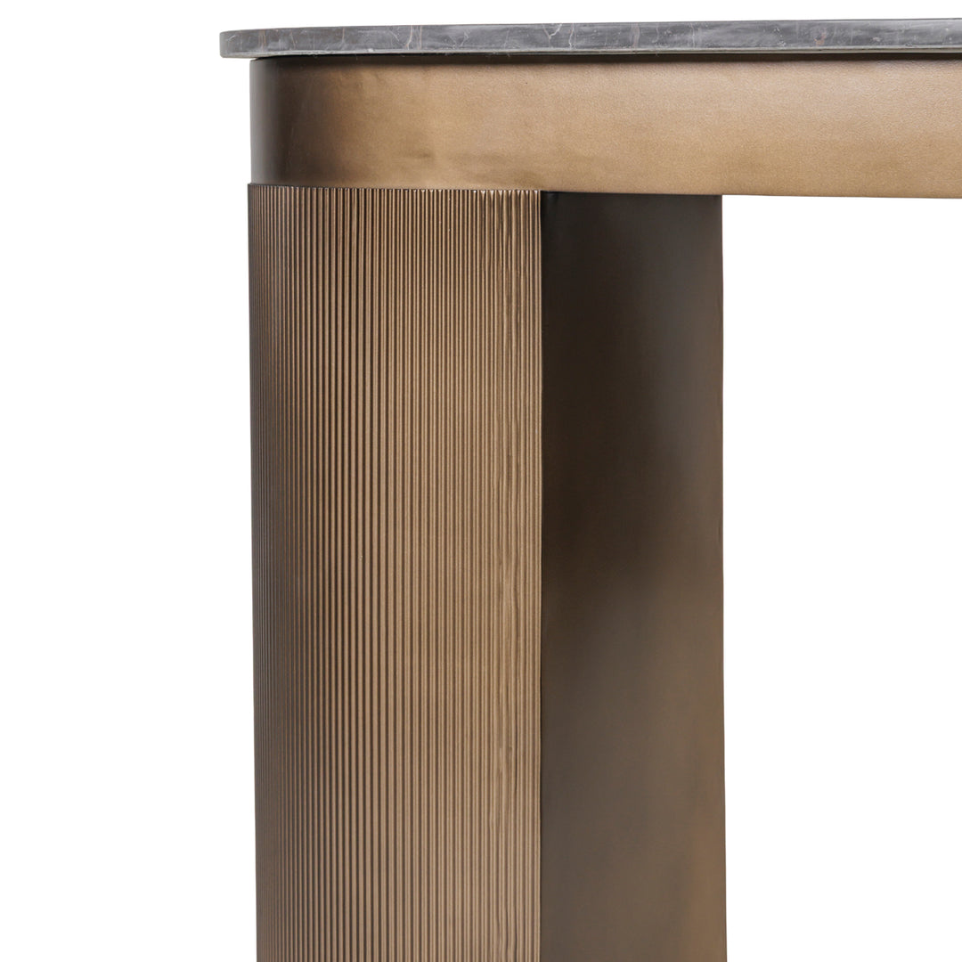 Elegant marble office desk with gold metal legs