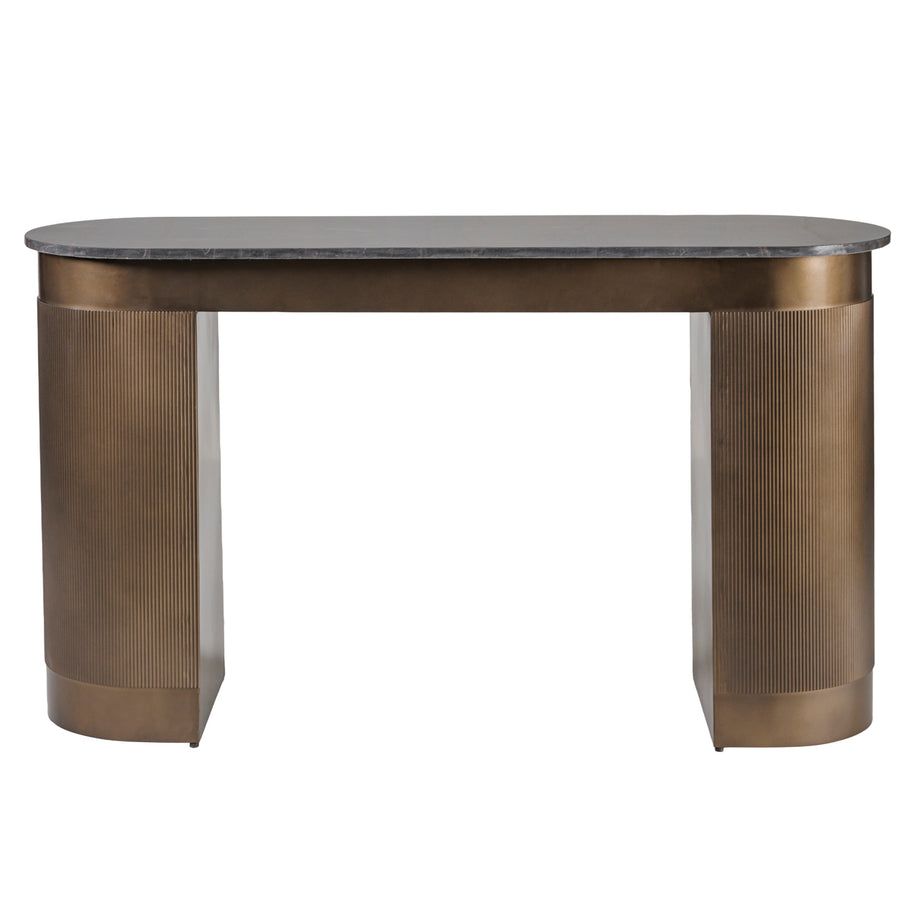 Royal gold marble study desk with metal frame