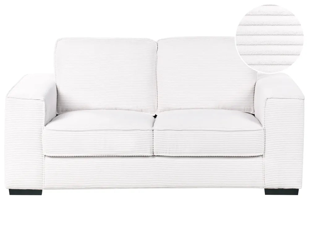 2 Seater Corduroy White Gelene