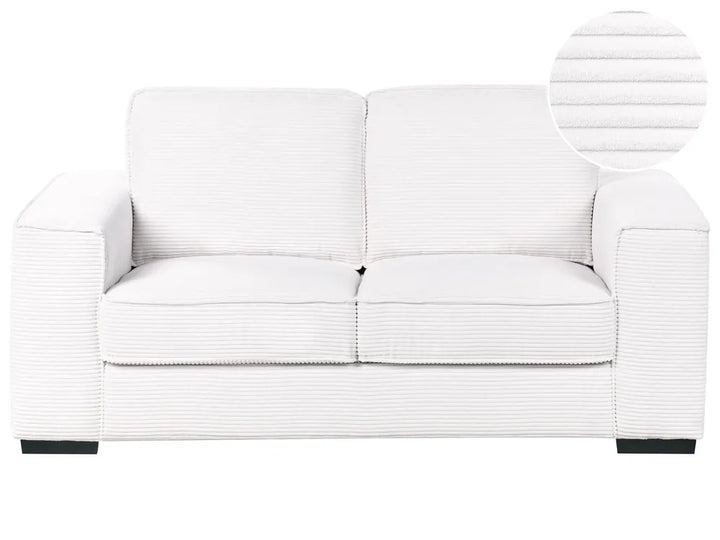 2 Seater Corduroy White Gelene