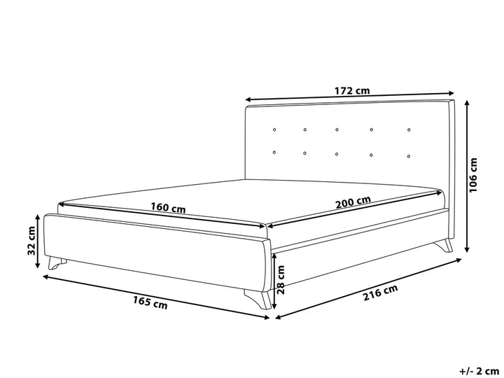 Bed Fabric 160 x 200 cm (EU King Size) Beige Valor