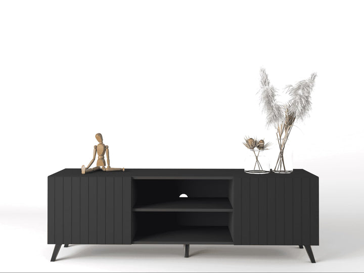 Matte Black Large TV Cabinet