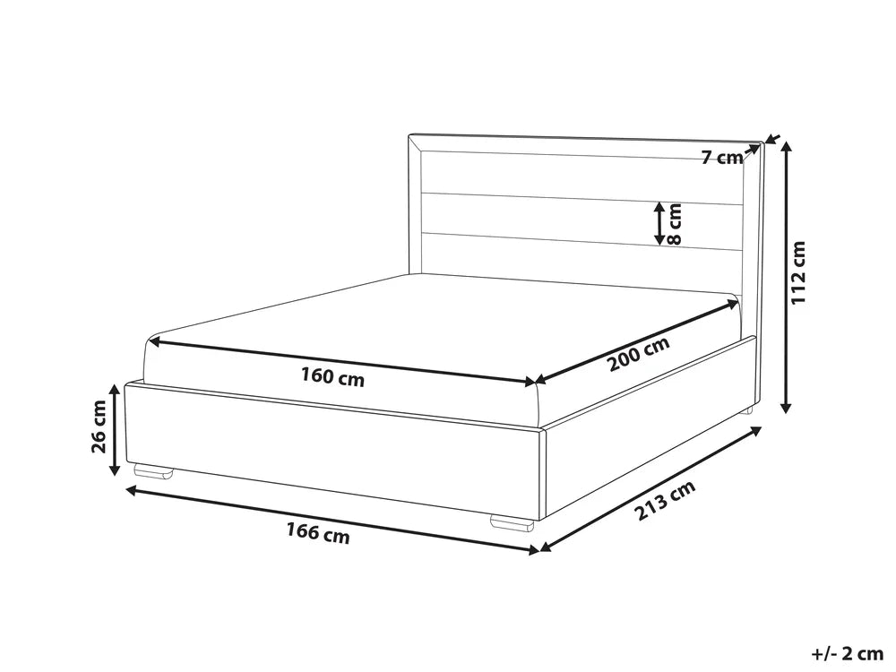 Bed Velvet 160 x 200 cm (EU King Size) Taupe Deilyn
