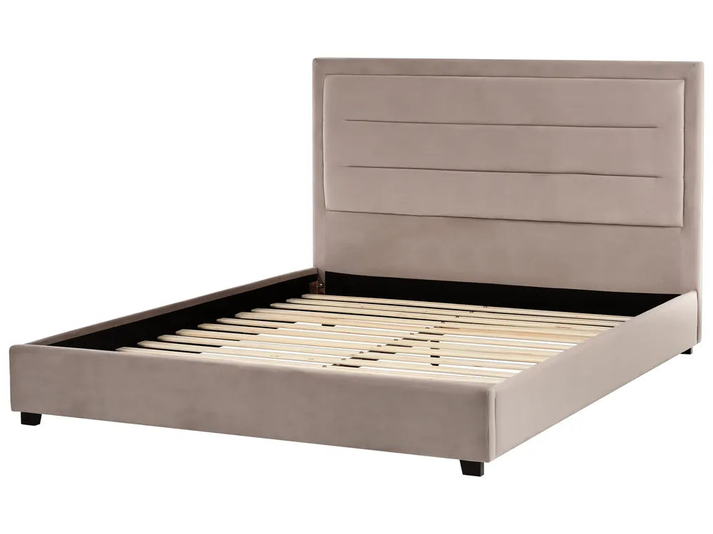 Bed Velvet 160 x 200 cm (EU King Size) Taupe Deilyn