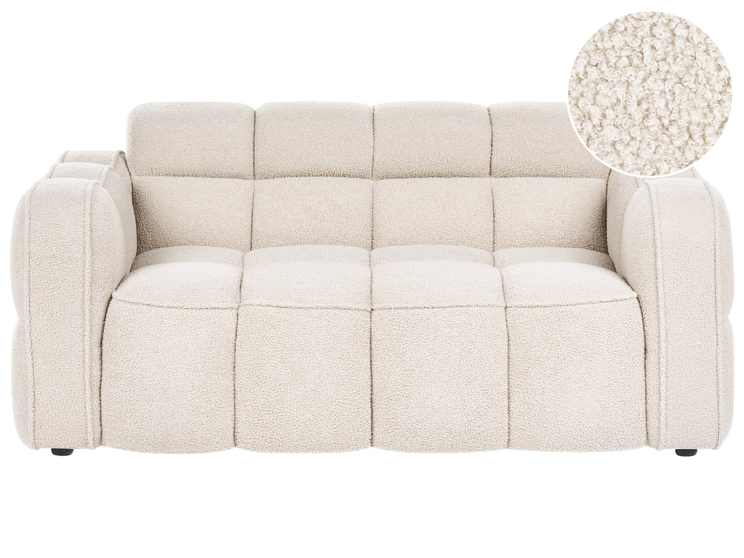 Sofa 2 Seater Boucle Beige Cevyn
