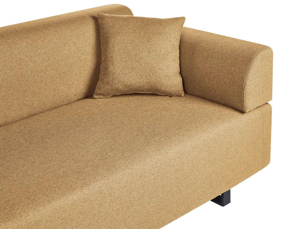 Sofa 3 Seater Fabric Mustard with Tables Quiniya