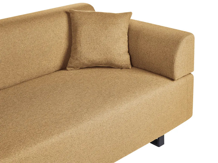 Sofa 3 Seater Fabric Mustard with Tables Quiniya