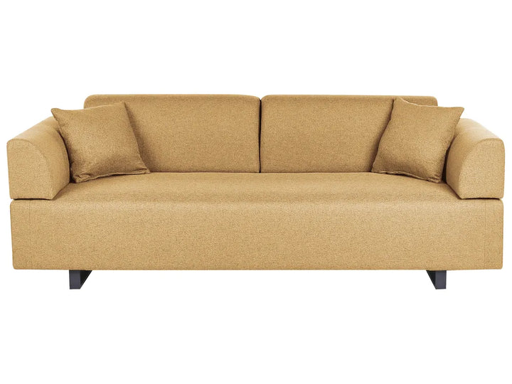 Sofa 3 Seater Fabric Mustard with Tables Quiniya