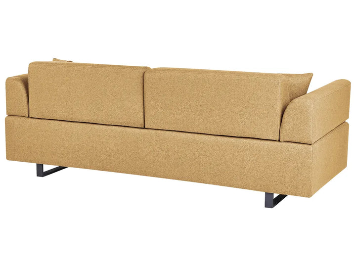 Sofa 3 Seater Fabric Mustard with Tables Quiniya