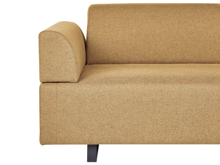 Sofa 3 Seater Fabric Mustard with Tables Quiniya