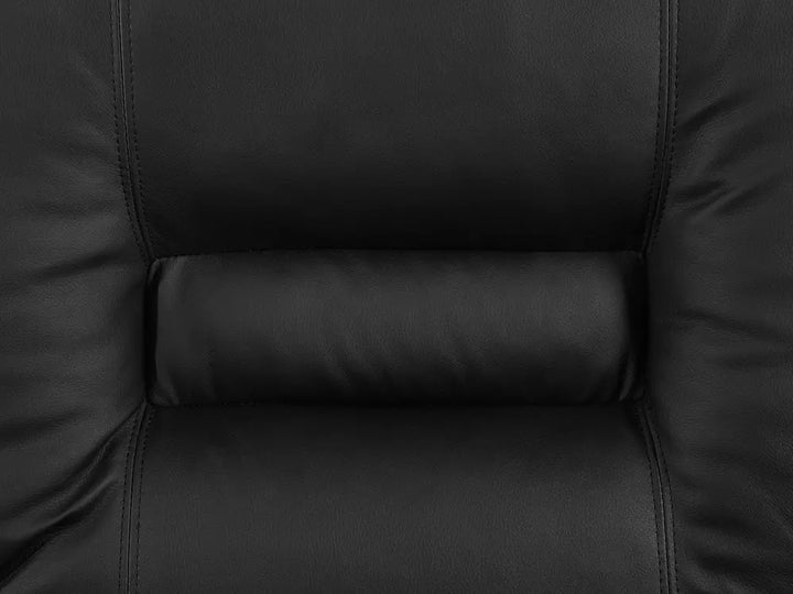 Manual Recliner Sofa 2 Seater Faux Leather Black Caynemore