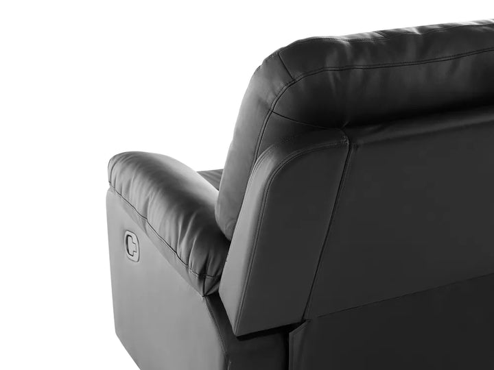 Manual Recliner Sofa 2 Seater Faux Leather Black Caynemore