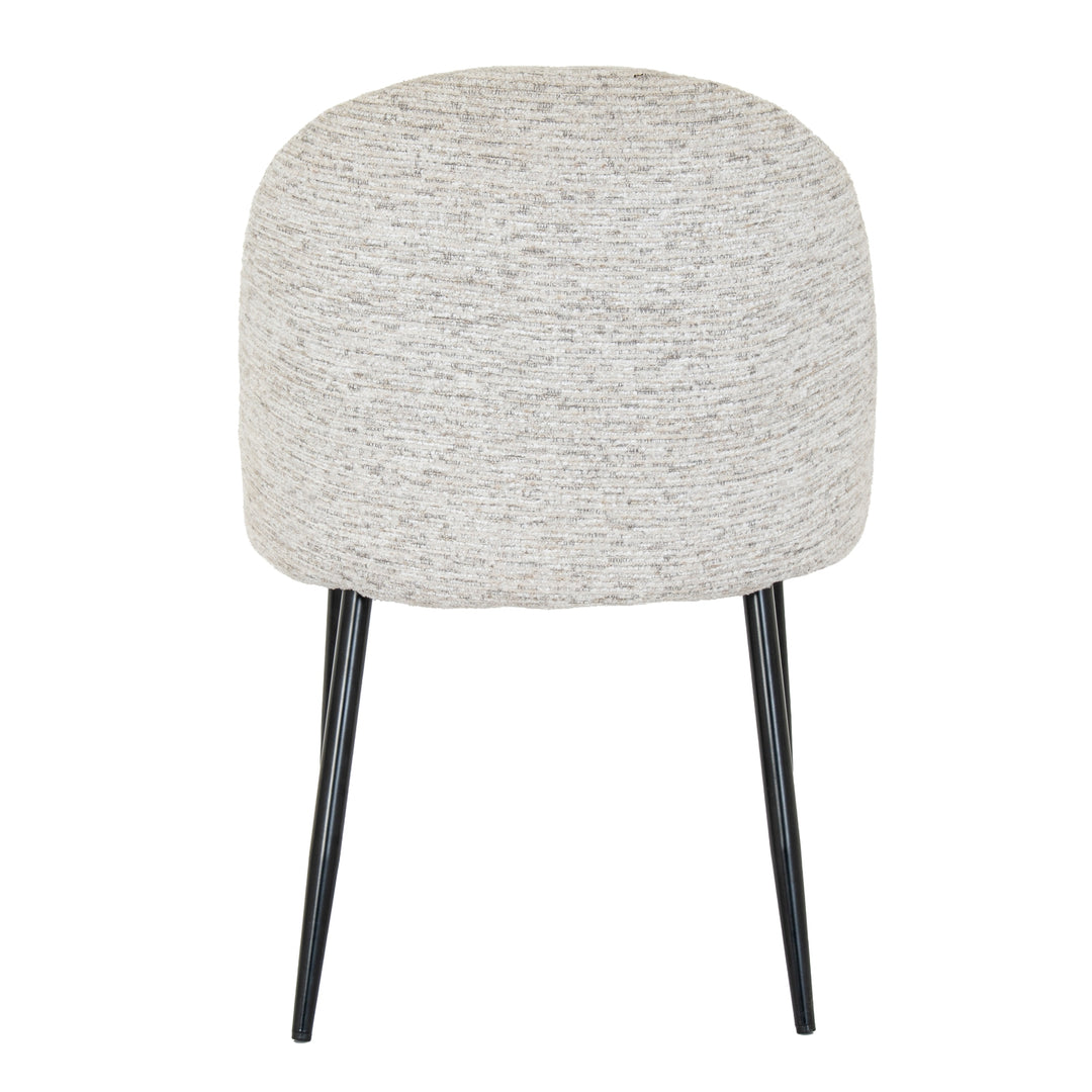 Round gray stool with black legs on a white background