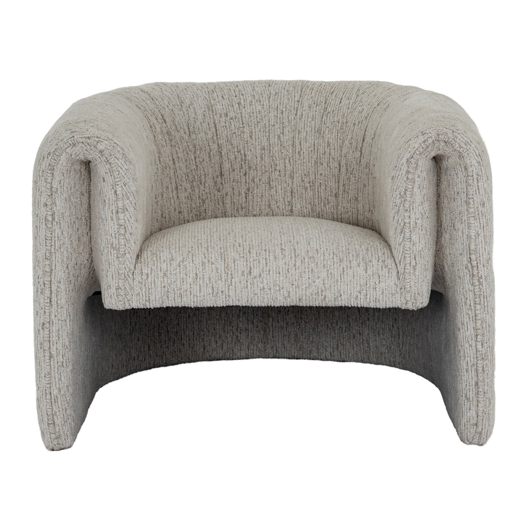 Gray textured armchair on a white background