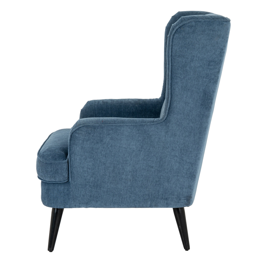 Blue armchair on a white background