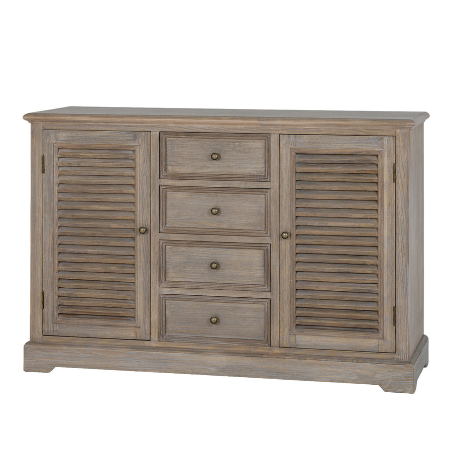 brown wooden dresser base with four drawers