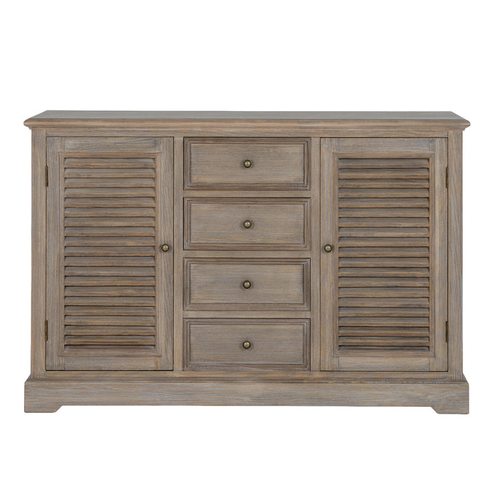 Dresser base with two doors and four drawers