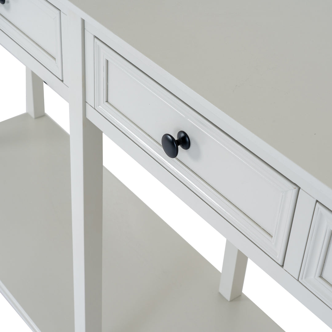Four-drawer console table for hallway or living room