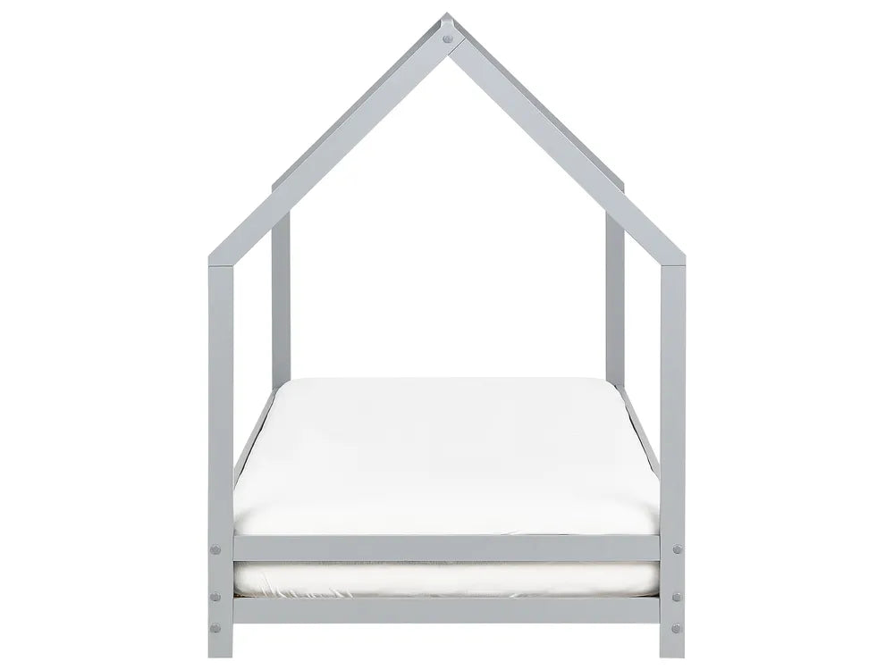 Kids Bed House Pine Wood 90 x 200 cm (EU Single) Grey Bolles