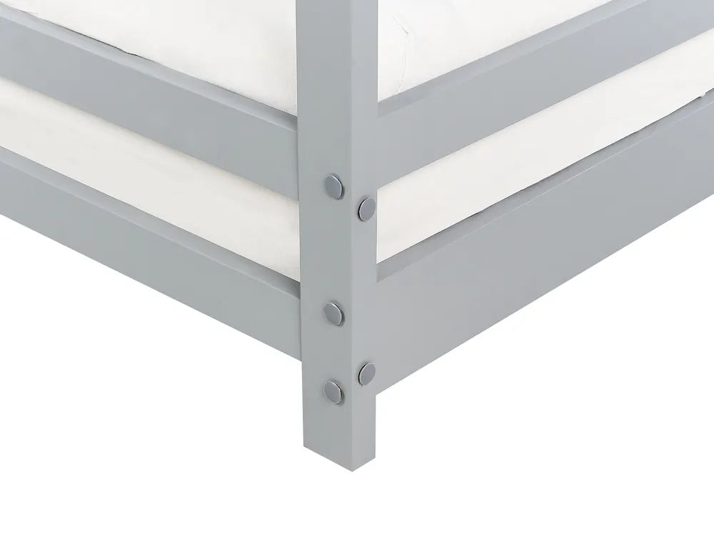 Kids Bed House Pine Wood 90 x 200 cm (EU Single) Grey Bolles