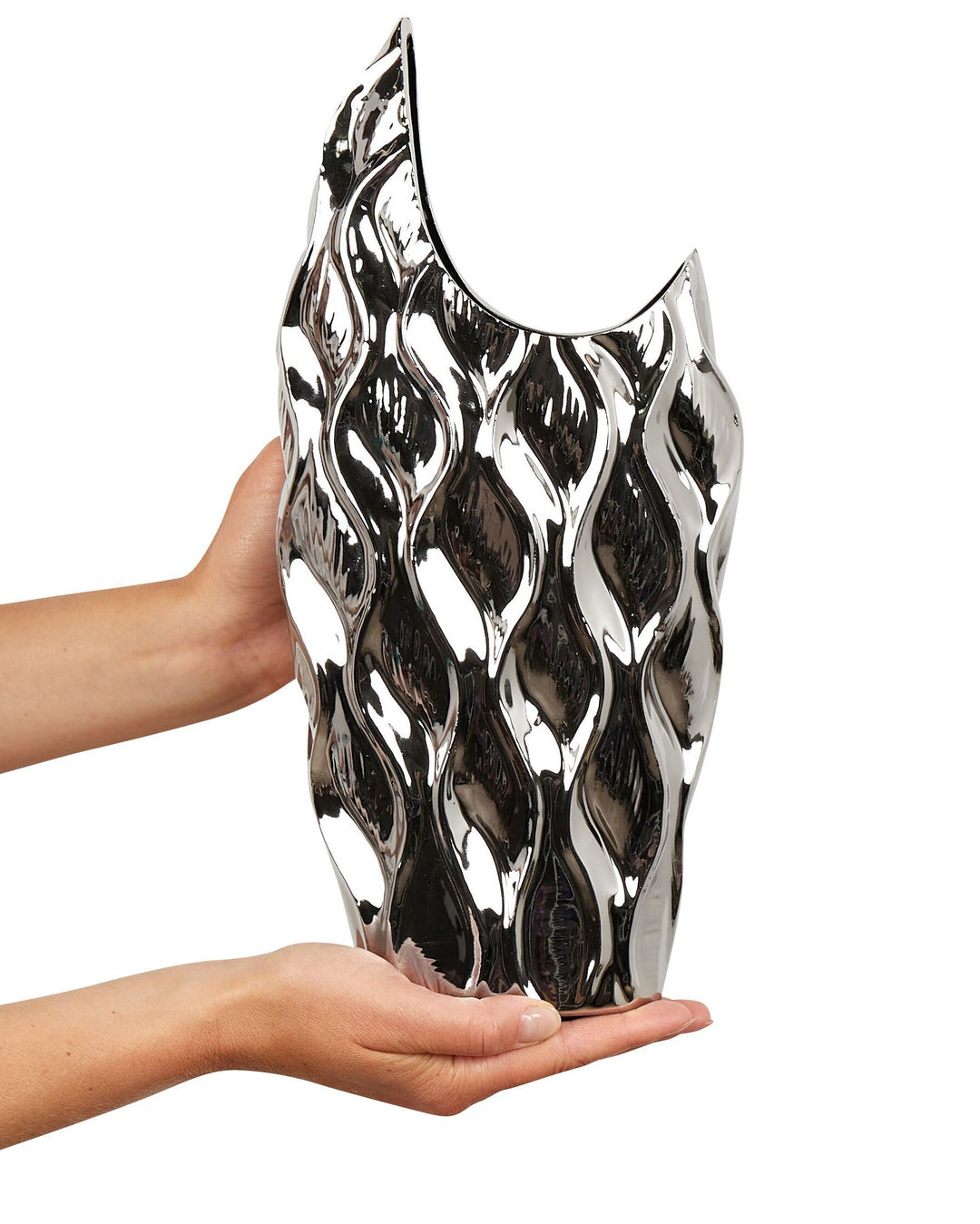 Haluza Decorative Vase Stoneware 35 cm Silver