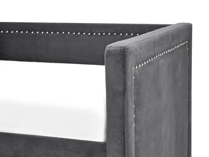 Trundle Bed Corduroy 90 x 200 cm (EU Single) Dark Grey Kelm