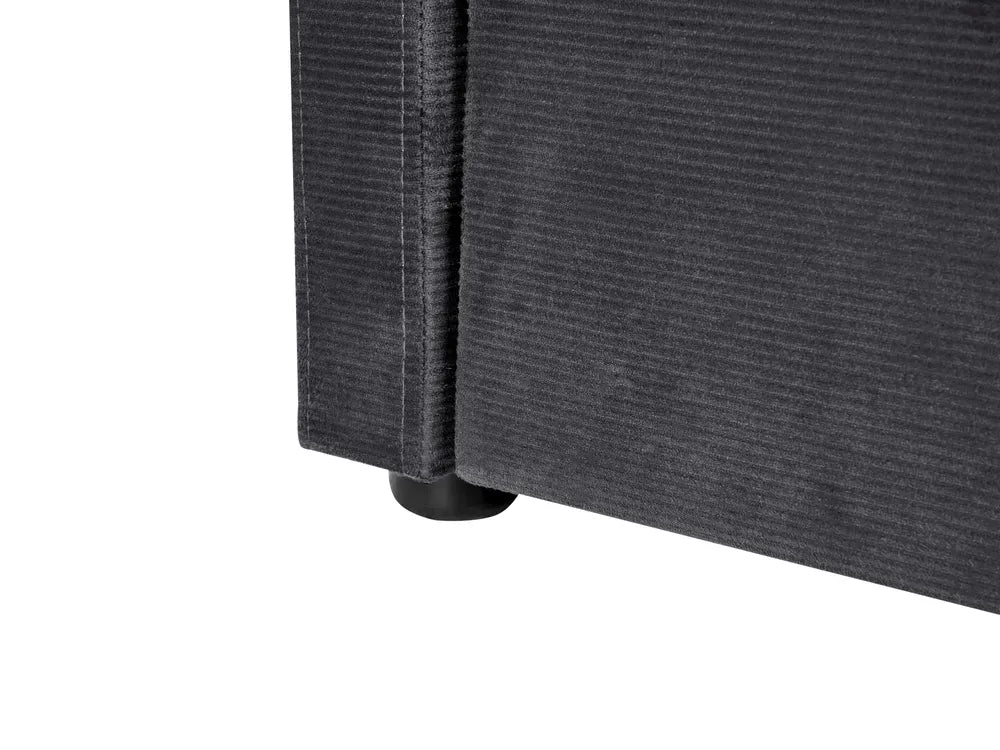 Trundle Bed Corduroy 90 x 200 cm (EU Single) Dark Grey Kelm