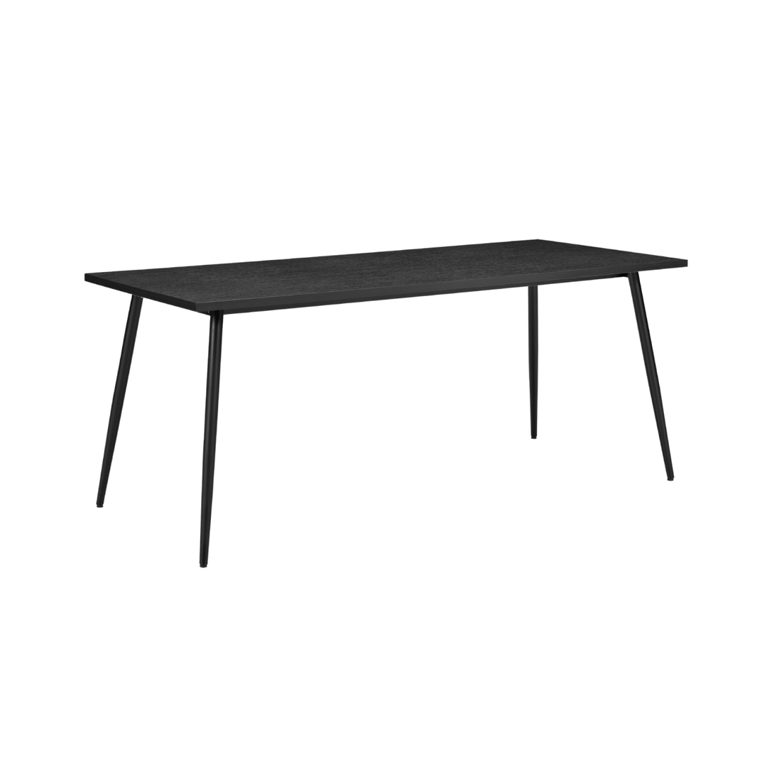 Horizon Black Wood Rectangular Dining Table 180cm