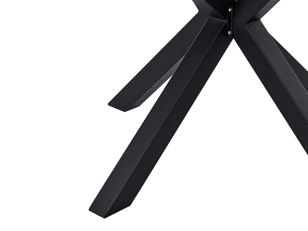 Malleto Garden Dining Table 120 cm 120 cm Glass Black