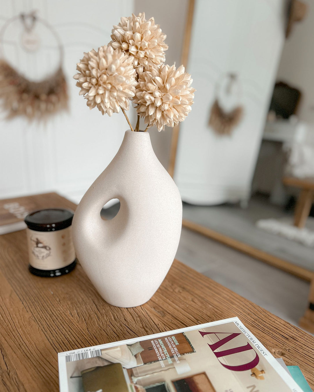 Komotini Flower Vase Ceramic 32 cm Off-White