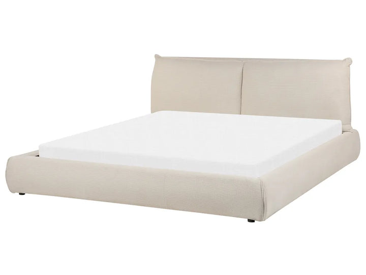 Beige fabric waterbed 180x200 cm Super King