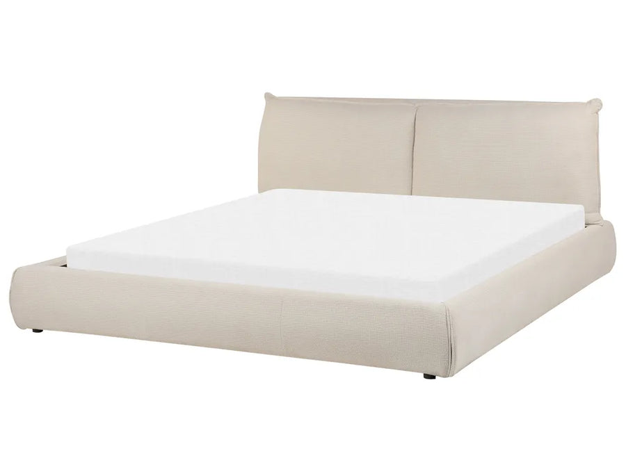 Beige fabric waterbed 180x200 cm Super King