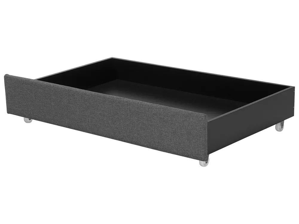 Bed with Storage Drawers Fabric 180 x 200 cm (EU Super King) Dark Grey Marilee