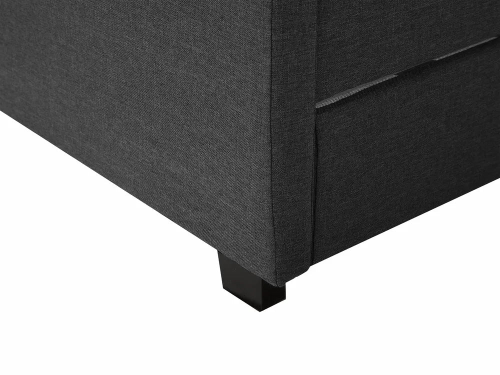 Bed with Storage Drawers Fabric 180 x 200 cm (EU Super King) Dark Grey Marilee